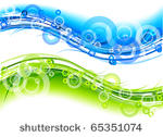 green and blue abstract graphic