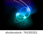 lighting spiral on the black...