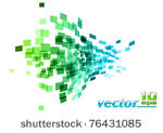 green and blue wave square