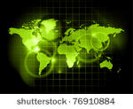 green map of the world