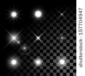 set of vector glowing light...