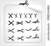 vector scissors with cut lines