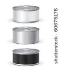tin can with white and black...