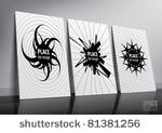 floor standing three posters...