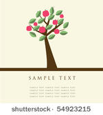 apple tree. design for greeting ...