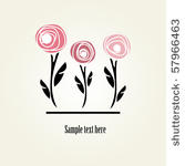 floral card with abstract roses