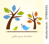 greeting card with two birds...