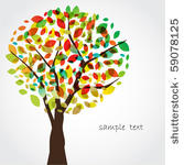 abstract autumn tree