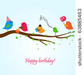 birthday card with cute birds...