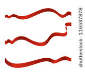 set of red ribbons isolated on...