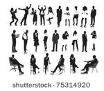 silhouettes of business people.