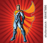 generic superhero standing with ...