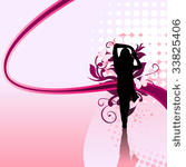 beautiful girl silhouette with...
