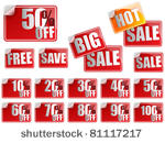 vector   set of red sale...