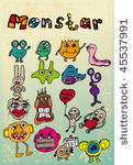 monsters in a retro style.