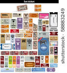 big set  tickets in different...