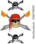 piracy flag with  skull and ...