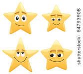 stars  4 shiny cartoon stars....