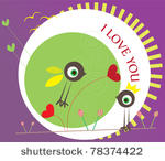 couple of abstract birds in love