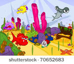 cartoon sea life