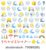 weather icons  arrows for wind...