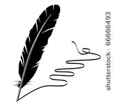 black and white feather and...