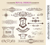 calligraphic elements vintage...