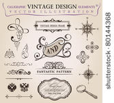 calligraphic old elements...
