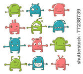 collection of 12 cute monsters...