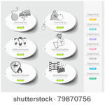 design icons set with stickers