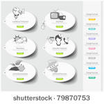 design icons set with stickers