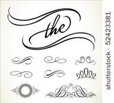 set of vector swirl ornaments....