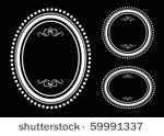 vector round ornate frame set....