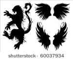 vector set of gothic lion and...