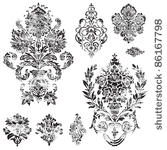 vector distressed ornament set. ...