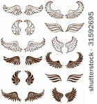 wing set  line art flight...