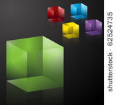 colorful transparent 3d cubes