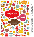vector cute elements collection