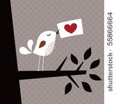 bird love card