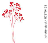 hearts flower vector