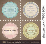 vector set  vintage labels