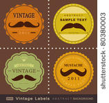 retro mustache vintage fancy...