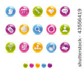 glossy circle icons   social...