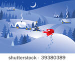 christmas night village in the...
