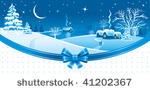 christmas night in the village. ...