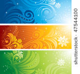 set of vector floral design...