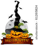 halloween pumpkin in the black...