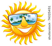 cheerful sun in sunglasses with ...