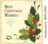 vintage christmas card with...