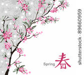 japanese painting of flowers ...